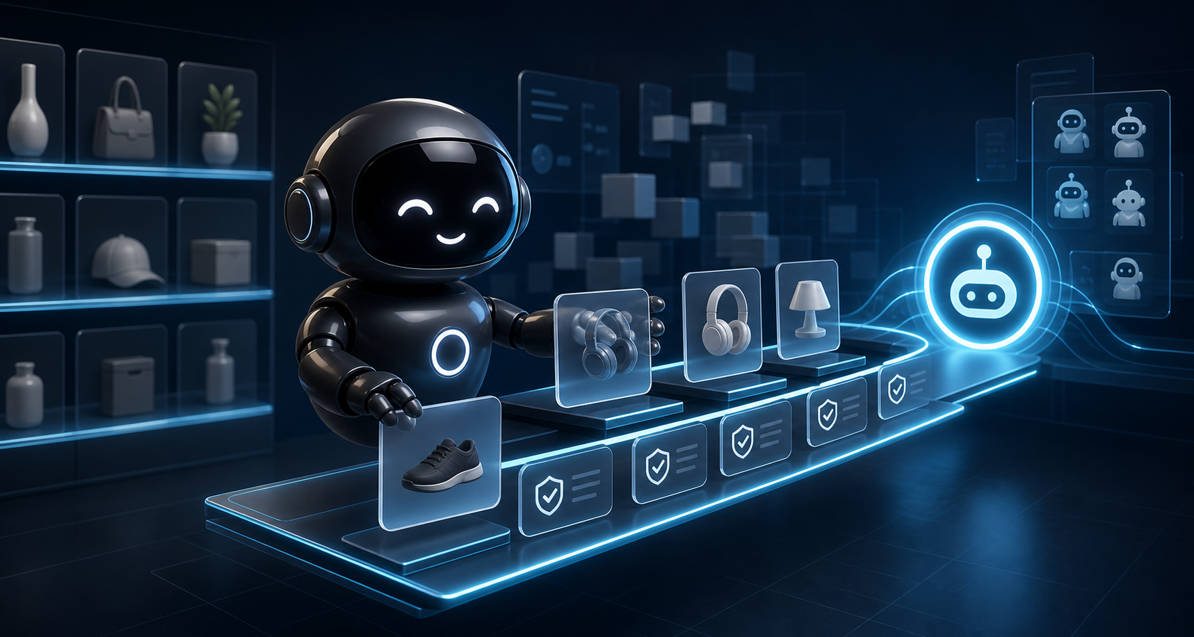 Deploy Agentic robot organizing product data for AI shopping agents