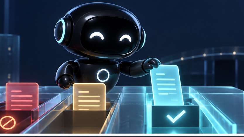 Deploy Agentic robot sorting abstract documents through an approved access lane toward human review
