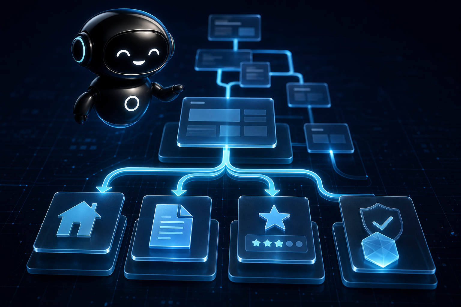 Deploy Agentic robot mapping AI crawler paths across owned pages and public proof sources