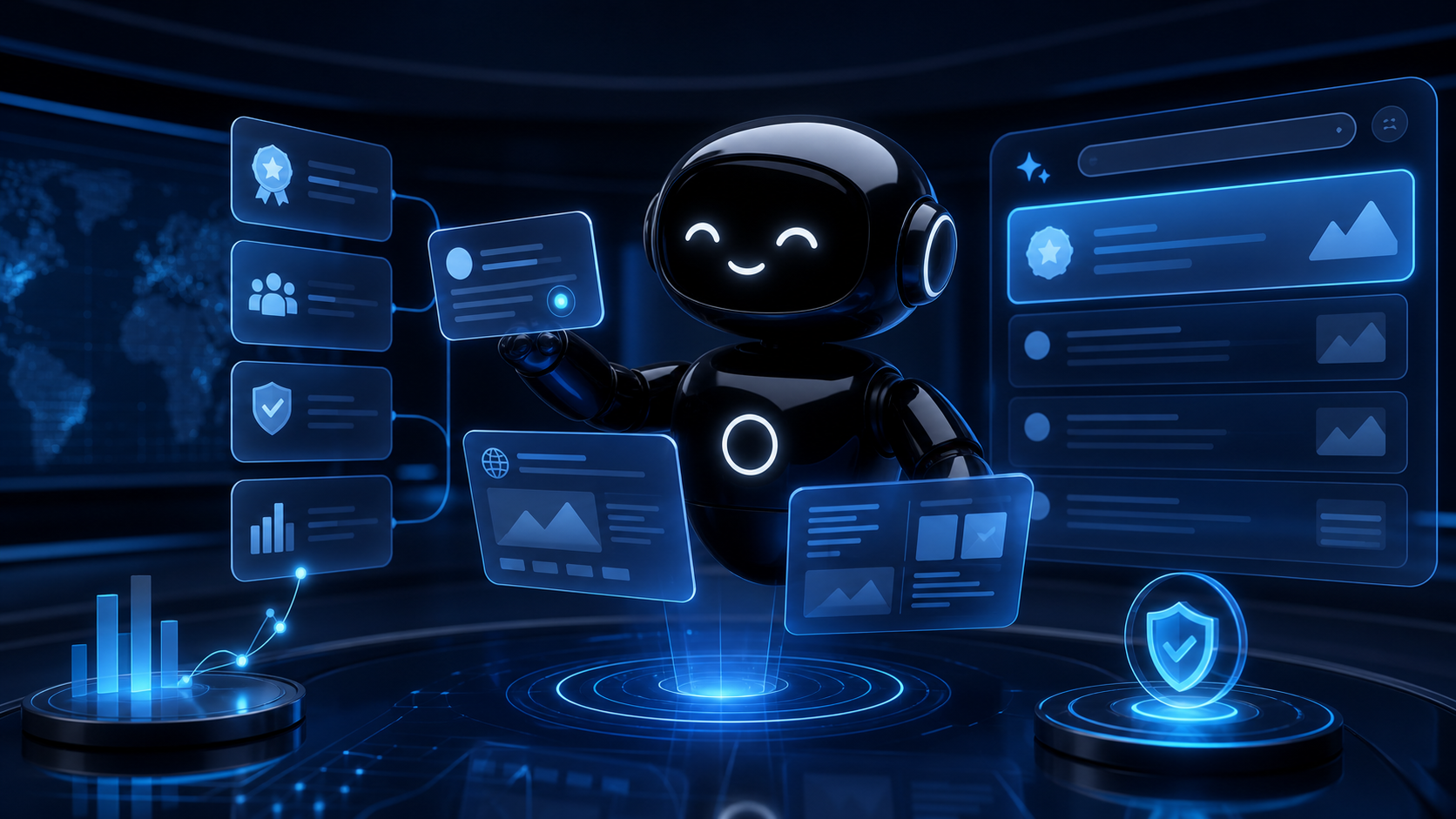 Deploy Agentic robot organizing citation proof, public source signals, and AI search result panels