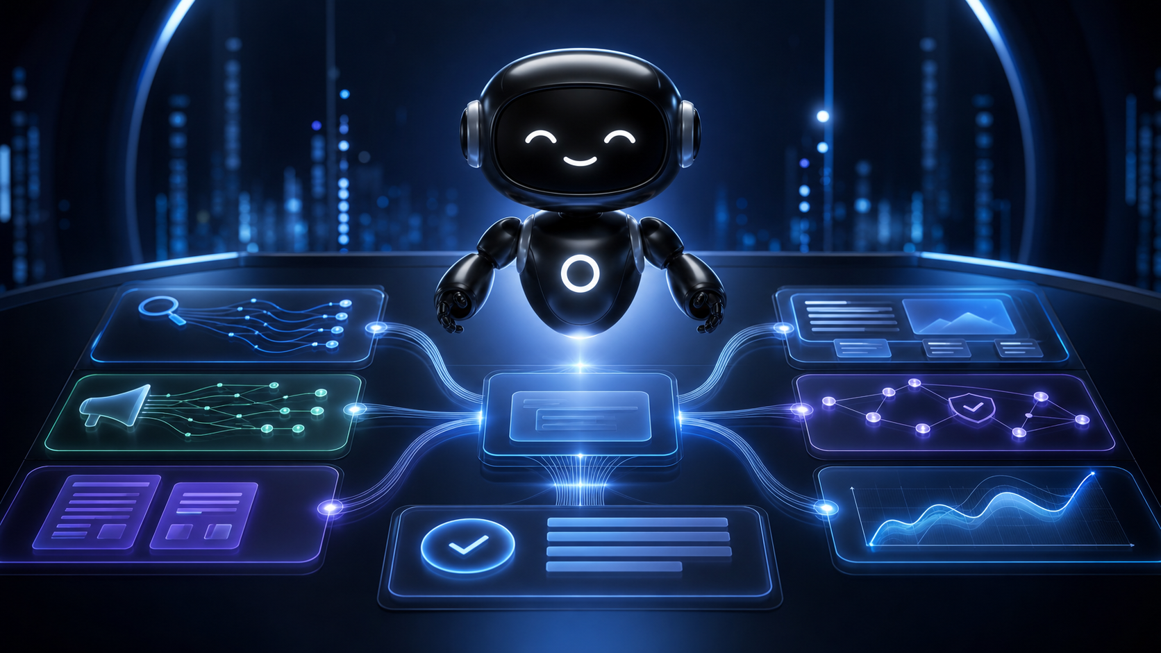Deploy Agentic robot aligning search, ads, content, proof, and analytics signals into one operating brief