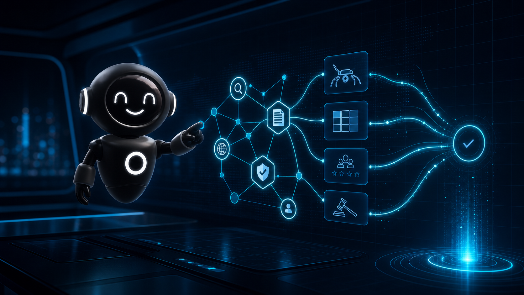 Deploy Agentic robot mapping owned content, AI crawl access, and outside proof for AI visibility