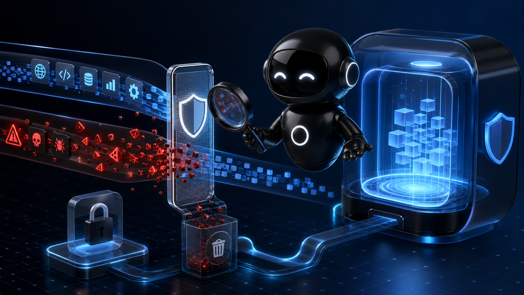 Deploy Agentic robot filtering suspicious MCP tool output before it reaches a model context