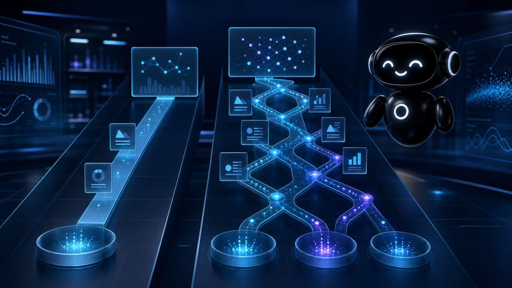 Deploy Agentic robot comparing shallow and deep AI search research paths